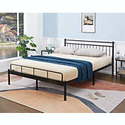 Garden Elements Luna Metal Modern Bed Storage Frame For Kids, Teens, Bedroom, Black - Full Sized (X002EYZ7IN)