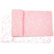 Bublo Baby Muslin Swaddle Blanket Wrap Soft Silky Swaddling Blankets Receiving Blanket for Girls, 47x47 Inches, 100% Cotton, Pink