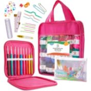 JumblCrafts Crochet Kit w/Crochet Hooks, Weaving Needles & 24 Acrylic Yarn Set, Crochet Starter Kit