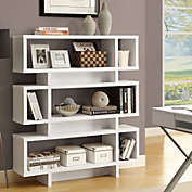 Slickblue White Modern Bookcase Bookshelf for Living Room Office or Bedroom