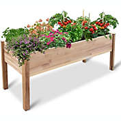 Jumbl Raised Canadian Cedar Garden Bed   Elevated Wood Planter for Growing Fresh Herbs, Vegetables, Flowers, Succulents & Other Plants at Home   Great for Outdoor Patio, Deck, Balcony   72x23x30&quot;