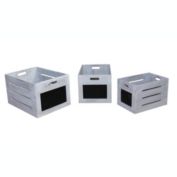Screen Gems Home Decorative Set Of 3 Wooden Box With Chalkboard - 2 Pack