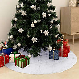 vidaXL Luxury Christmas Tree Skirt White 48