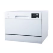 Sunpentown Countertop Dishwasher with Delay Start and LED Display - White