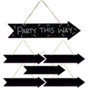 Juvale Hanging Chalkboard Signs, Right Arrow Design (13.25 x 3.5 Inches, 6 Pack)