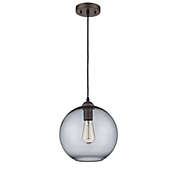 CHLOE Lighting 10 Inch Sphere Glass Shade Metal Pendant Light with Edison Bulb, Bronze