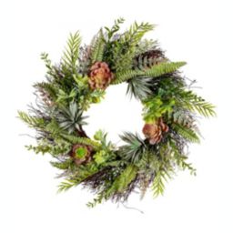 Plow & Hearth Faux Succulent and Fern Wreath