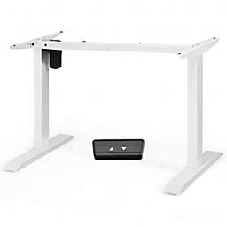 Costway Electric Sit to Stand Adjustable Desk Frame with Button Controller-White