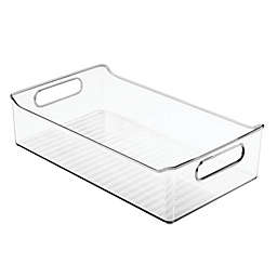 mDesign Small Plastic Kitchen Pantry Storage Container Bin with Handles - Clear