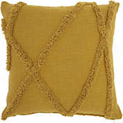 HomeRoots Home Decor. Boho Chic Mustard Textured Lines Throw Pillow.