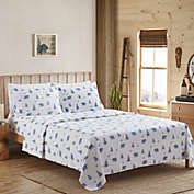 Sweet Home Collection   Flannel Sheets Warm and Cozy Deep Pocket Breathable All Season Bedding Set, Queen, Winter Bears