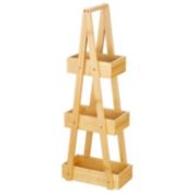 mDesign Leaning A-Frame Wood Bamboo 3-Tier Triangle Shelf for Bathroom