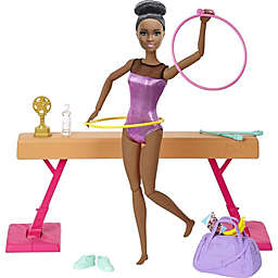 Barbie Gymnastics Playset  Brunette Doll with Twirling Feature, Balance Beam, 15+ Accessories