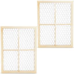 Bright Creations Unfinished Wood Window Frame with Chicken Wire Mesh (12 x 16 in, 2 Pack)