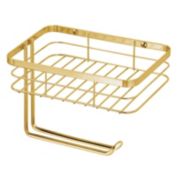 mDesign Metal Wall Mount Toilet Tissue Paper Holder/Storage Shelf