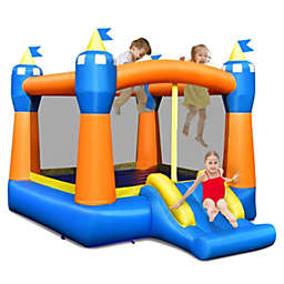 Slickblue Kids Inflatable Bounce House Magic Castle with Large Jumping Area without Blower