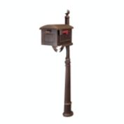 Special Lite Products Traditional Curbside Mailbox with Ashland Mailbox Post Unit - Copper