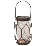 Contemporary Home Living 7" Bronze and Clear Glass Easter Solar Mason Jar Solar Outdoor Lantern