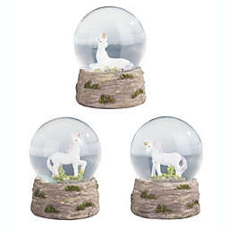 FC Design 3-Piece Unicorn Glitter Snow Globe Set 3.25