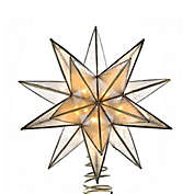 15 Point Gold Capiz Star Christmas Tree Topper Decoration 8.25 Inch UL3135 New