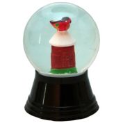 Alexander Taron 2.5" Black and Red Perzy Snow Globe Small Birdhouse Decoration