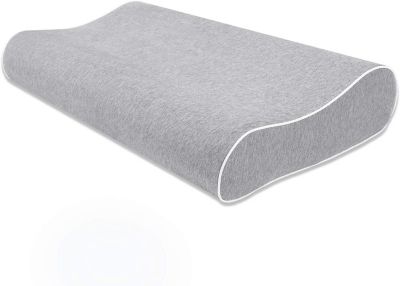 Dr Pillow Mugetu Gel Filled Memory Foam Pillow, Height Adjustable Cervical Pillow, Bed Contour Support, Neck Support for Back and Side Sleepers