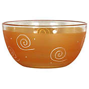 Golden Hill Studio Set of 2 Orange and White Hand Painted Glass Serving Bowls 6"