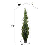 60" Artificial Cedar Tree Topiary Indoor / Outdoor Pre-Potted UV Rated
