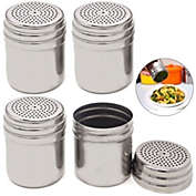 Kitcheniva 4 Large Salt Pepper Shakers Stainless Steel