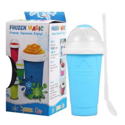Frozen Magic Slushie Maker Cup Quick-Frozen Smoothies Homemade Milkshake Bottle Blue