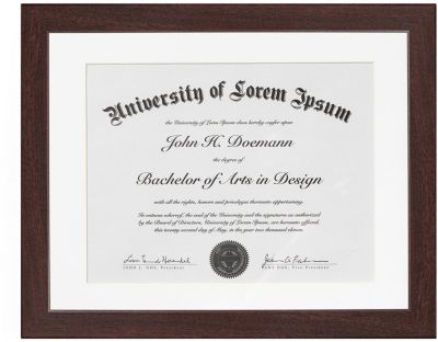 Americanflat 11x14 Diploma Frame with Mat for 8.5x11, Mahogany