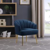 Morden Fort Velvet Barrel Chair Accent Armchair Living Room Bedroom in Blue