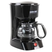 Better Chef 4 Cup Compact Coffee Maker in Black with Removable Filter Basket