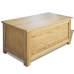 vidaXL Storage Box Solid Oak Wood 35.4