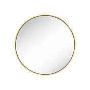 SONGMICS Round Wall Mirror, Decorative Circle Mirror, 24-Inch Diameter, Metal Frame, for Living Room, Bedroom, Bathroom, Entryway, Gold Color