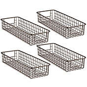 mDesign Bath Metal Storage Organizer Basket - 4 Pack