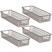 mDesign Bath Metal Storage Organizer Basket - 4 Pack