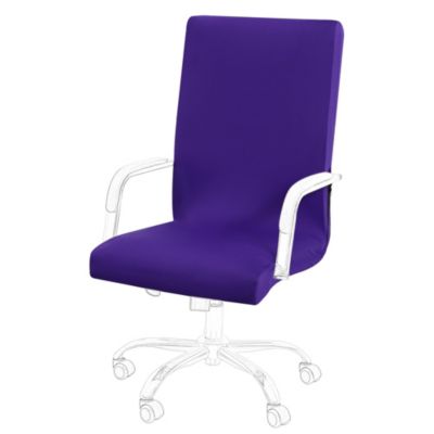 PiccoCasa Stretch Zippers Office Chair Cover, 1 Piece, Large Purple