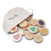 Lily and River&reg; Little Matchables - Montessori Memory Game - Premium Birch Wood - Italian Veneer - Interactive Learning Game and Canvas Bag - Learn Shapes and Colors