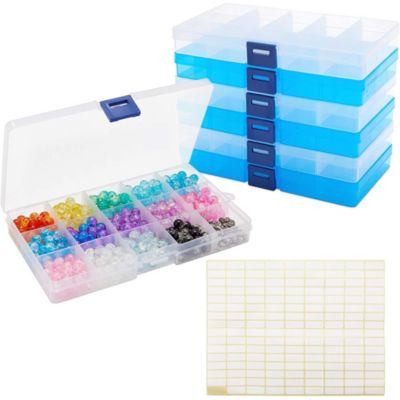 6.4 x 5 x 2 in Diamond Painting Storage Container Portable 46 Grid Bead Boxes 