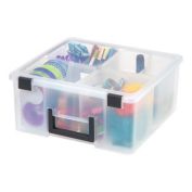 IRIS USA 1 Piece Clear Divided Craft Bin
