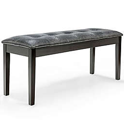 Gymax Upholstered Dining Bench w/Padded Seat for Kitchen Bedroom Entryway Grey