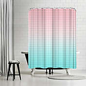 Americanflat 71" x 74" Shower Curtain, Pink And Light Blue Geometry by Emanuela Carratoni