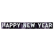 Beistle Metallic Happy New Year Banner, 10" x 9&#39; 6", Black/Silver - 6 Pack (1/Pkg)