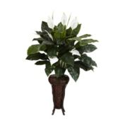 Nearly Natural Spathyfillium with Stand Silk Plant, Green