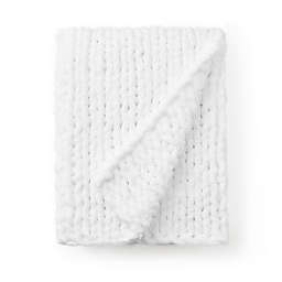 Cozy Potato Chenille Chunky Knit Throw Blanket - True White