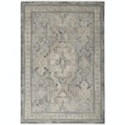 Nourison Nyle Floral Bohemian Indoor Rug Ivory Charcoal 5'3" x 7'10"