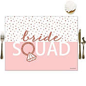 Big Dot of Happiness Bride Squad - Party Table Decorations - Rose Gold Bridal Shower or Bachelorette Party Placemats - Set of 16