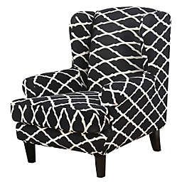 Stock Preferred Wing Chair Slipcovers in 2-Pieces Black