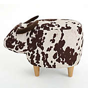 Contemporary Home Living 25.25" Brown and White Hand Crafted Milk Cow Ottoman